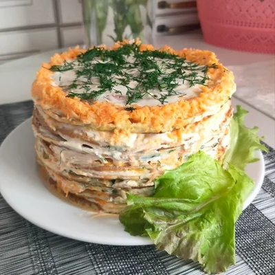 Закусочный торт из кабачка